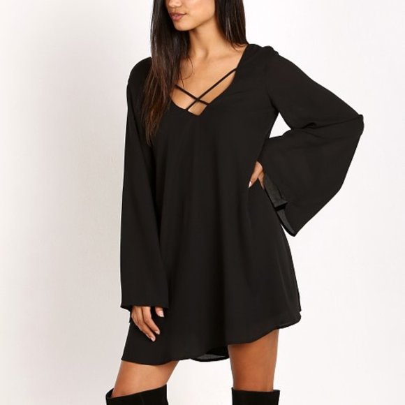 SHOW ME YOUR MUMU Joni Long Sleeve Flowy Shift Mini Dress - Picture 1 of 8